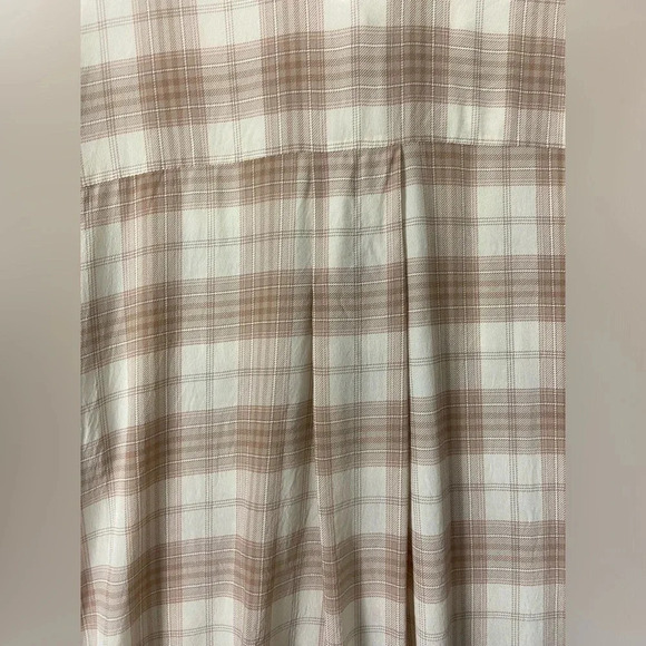 Wilfred Aritzia check print 100% silk “Alma” button oversized  blouse Sz M - Picture 4 of 13